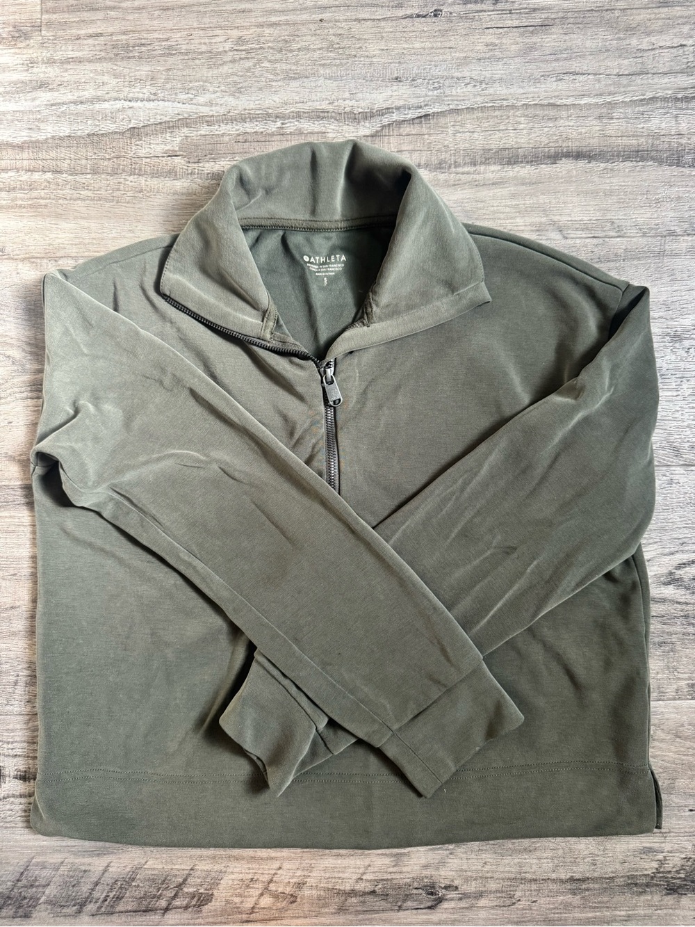 Athleta Olive Green Women's Quarter-Zip Sweater
